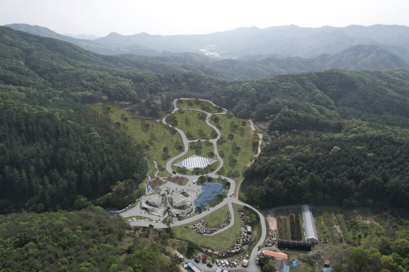 ensamble studio builds prototype for its earth-inspired museum proposal in south korea