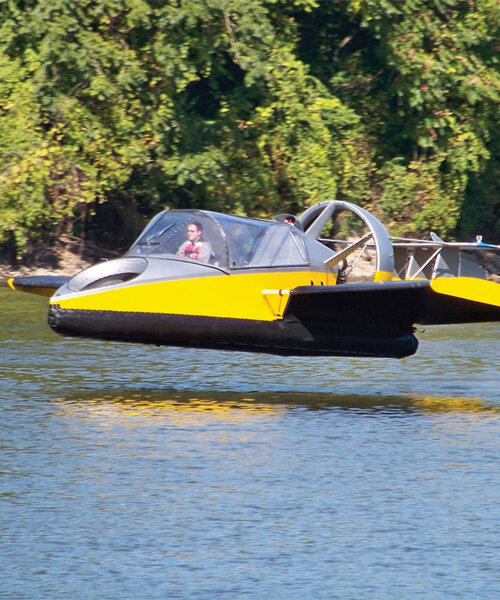 hammacher schlemmer's flying hovercraft can glide 6 meters above water at 113 km/h