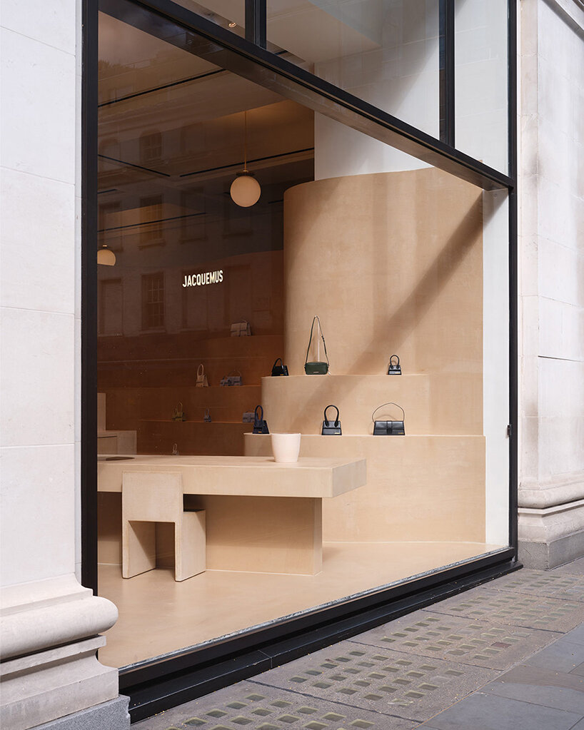 jacquemus' shop-in-shop by OMA/AMO at selfridges is clad in soothing terracruda clay