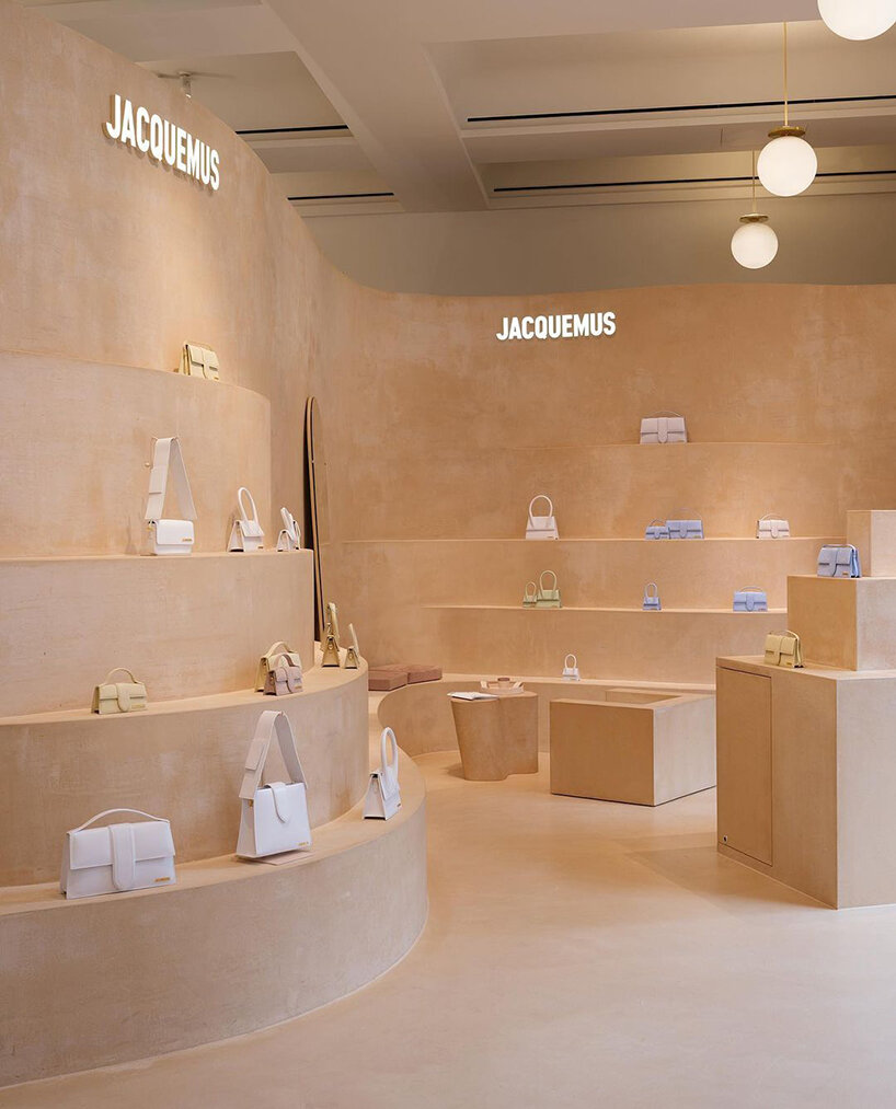jacquemus' shop-in-shop at selfridges by OMA/AMO is clad in soothing terracruda clay