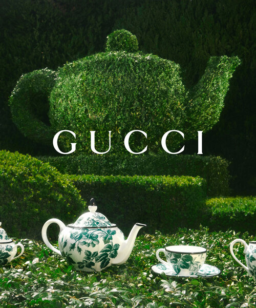 gucci décor collection occupies a regal 'garden of delights'
