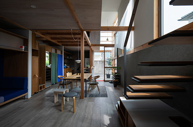 this composite house in osaka incorporates the diversity of its surroundings