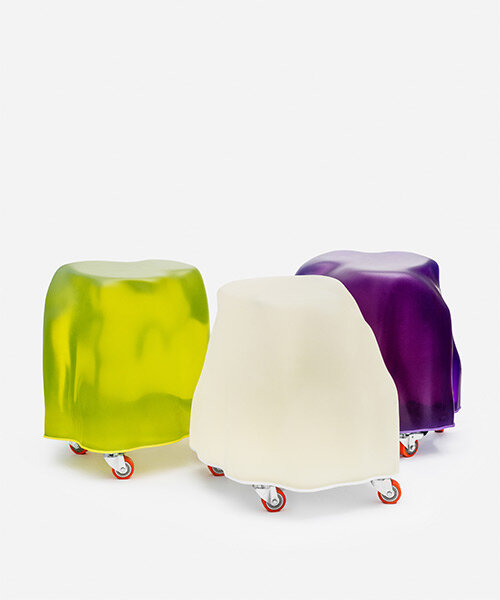 objects of common interest's glossy metamorphic rock stool sparkles brilliantly in the light