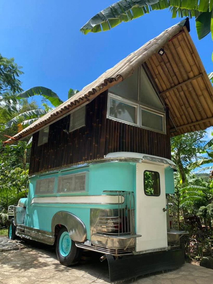 filipino designer converts old jeepney into two-story campervan home