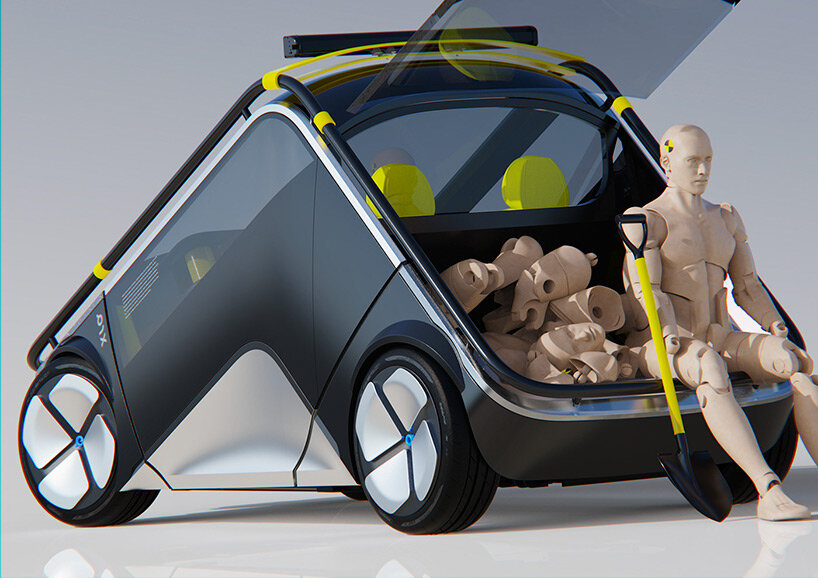 boomerang-shaped body & off-road capabilities define artem smirnov's EV concept