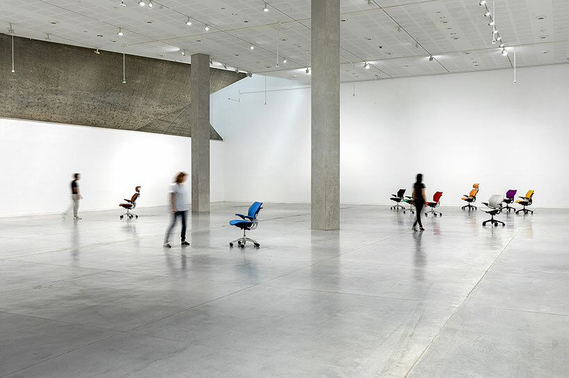 urs fischer's office chairs dance playfully adopting human behaviors