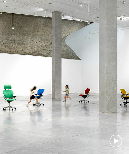 urs fischer's office chairs dance playfully adopting human behaviors