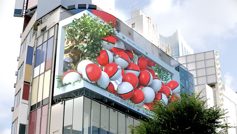 pokémon go takes over digital billboard in tokyo with delightful 3D pop-out ad