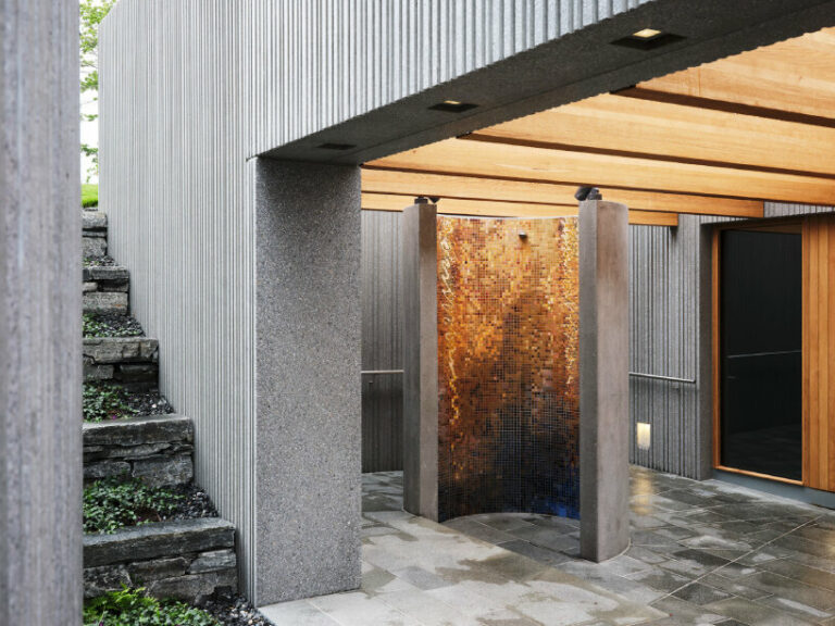 serlachius museums’ art sauna bonds concrete, stone, & wood for sauna