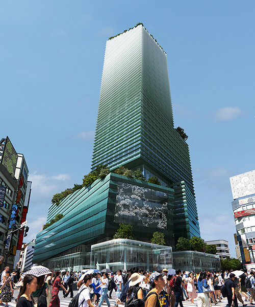 snøhetta plans ceramic tower as a 'peaceful sanctuary' in tokyo's shibuya ward