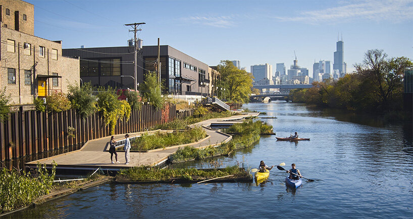 SOM and Urban Rivers are building a floating eco-park that winds through the Chicago River