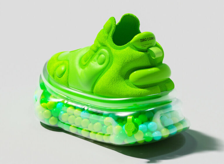 inflatable concept shoes are layered with daily objects in UVZhu’s