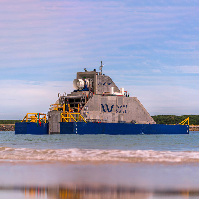 floating blowhole generator converts ocean wave energy into zero-emissions electricity