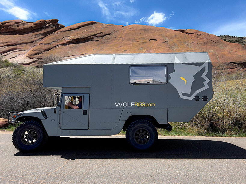wolf rigs transforms military hummer H1 into overland comfort castle 'patton'