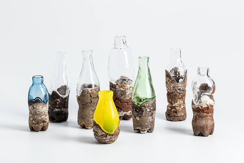 yusuké y. offhause reimagines plastic bottles as semi-archaic pieces