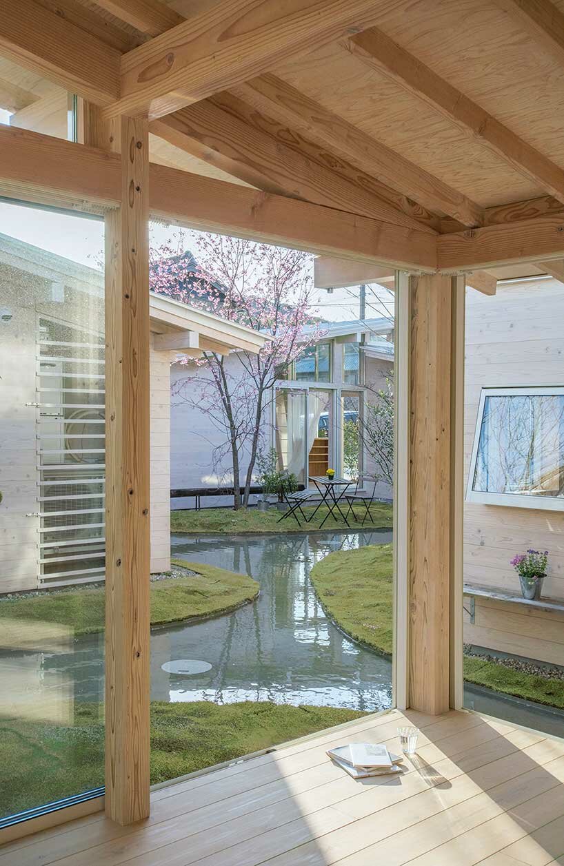 small streams swivel around studio velocity's awazuku house in japan