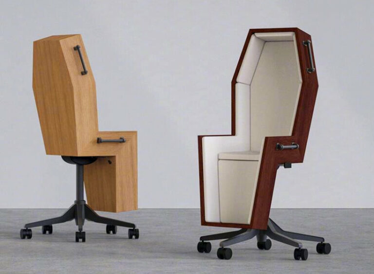 Coffin Shaped Office Chair Design Wants Workers To Sit There Forever