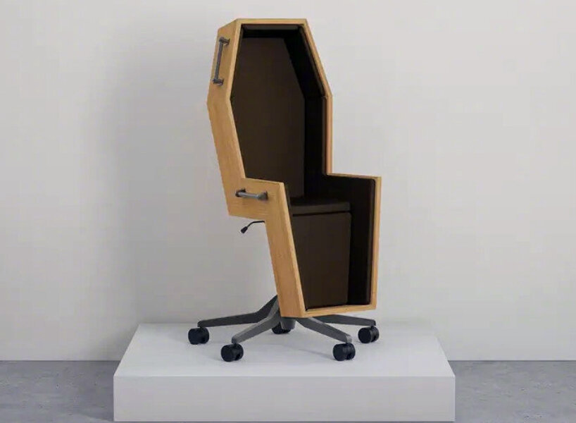 concept coffin office chair design wants workers to sit there, forever