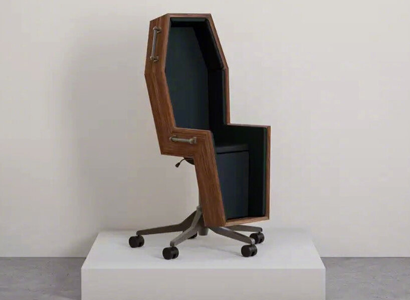 concept coffin office chair design wants workers to sit there, forever