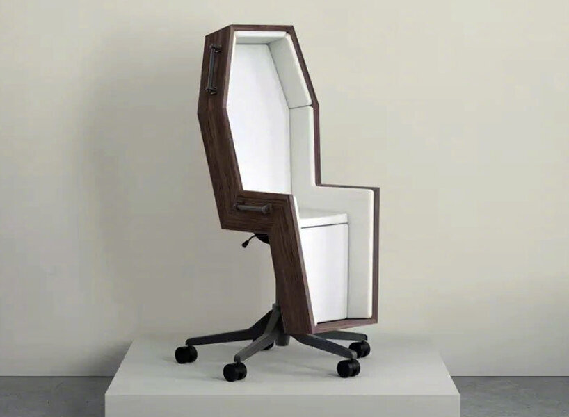 concept coffin office chair design wants workers to sit there, forever