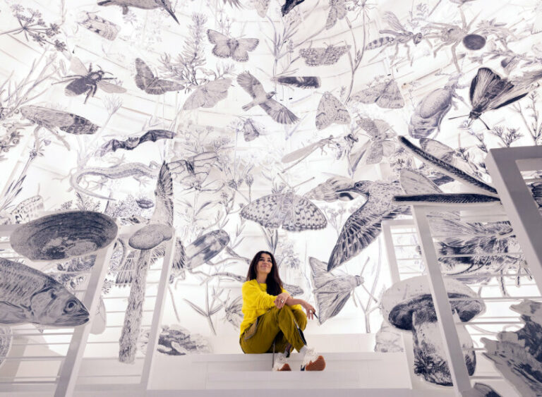 es devlin draws 243 endangered species for her illuminated dome