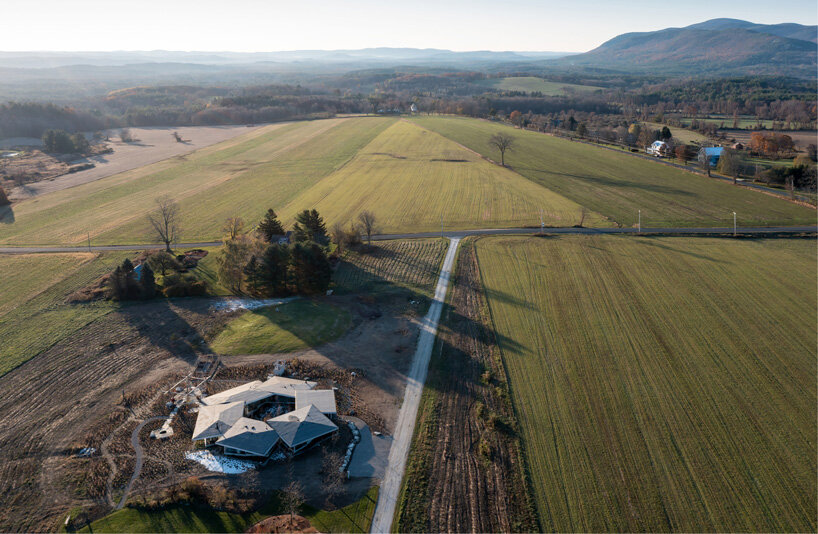 NO ARCHITECTURE organizes flower house as six overlapping pavilions in the berkshires