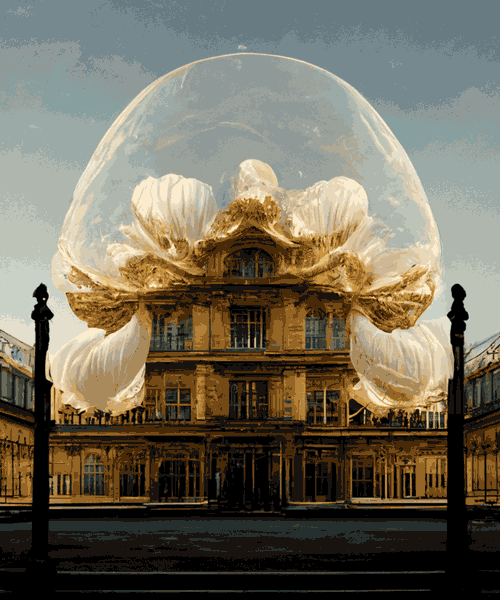 maximalist AI explorations reimagine the versailles palace with mesmerizing gold facades
