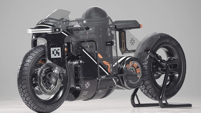 unveils 'hydra', a hydrogen-powered cyberpunk electric bike