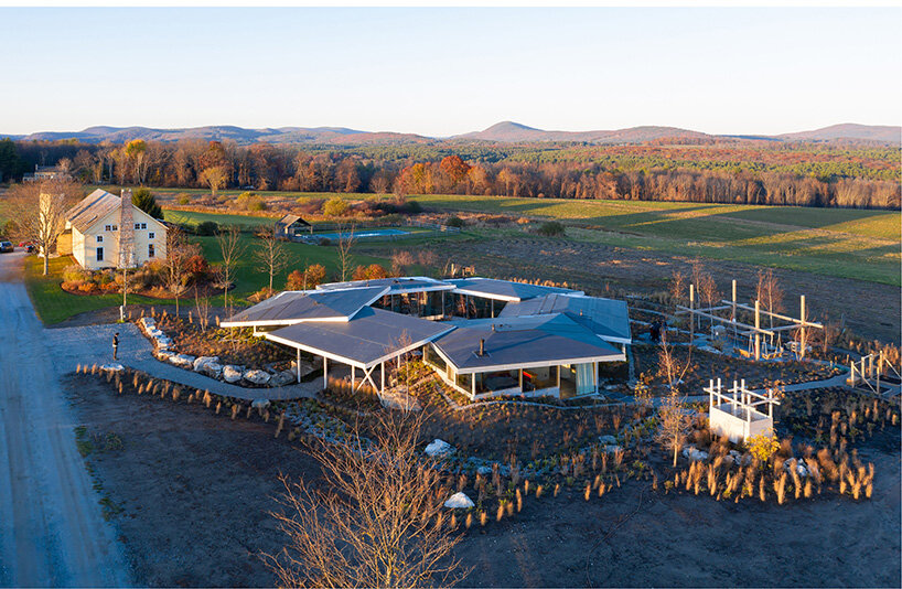 NO ARCHITECTURE organizes flower house as six overlapping pavilions in the berkshires