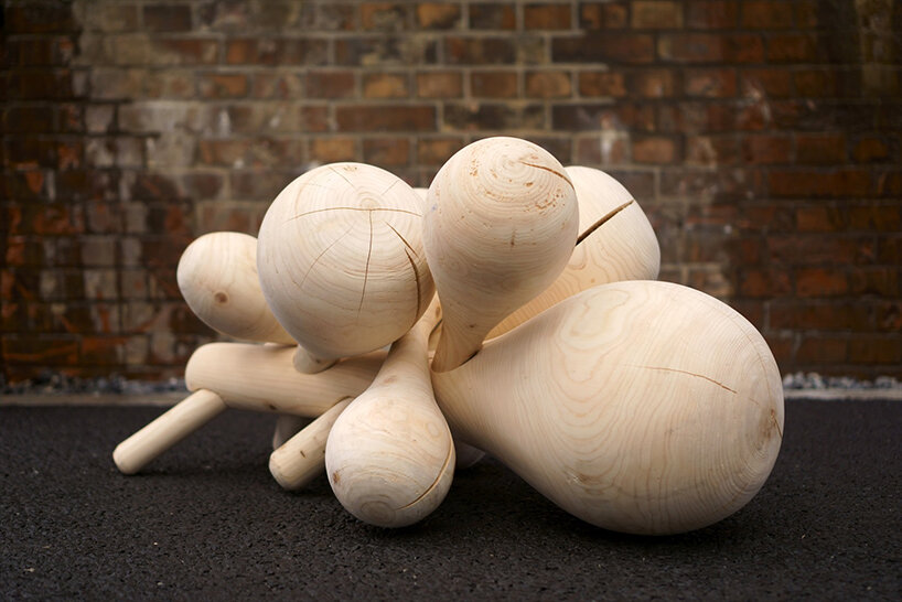 yuji tanabe architects' cloud-inspired wooden chair welcomes playful exploration