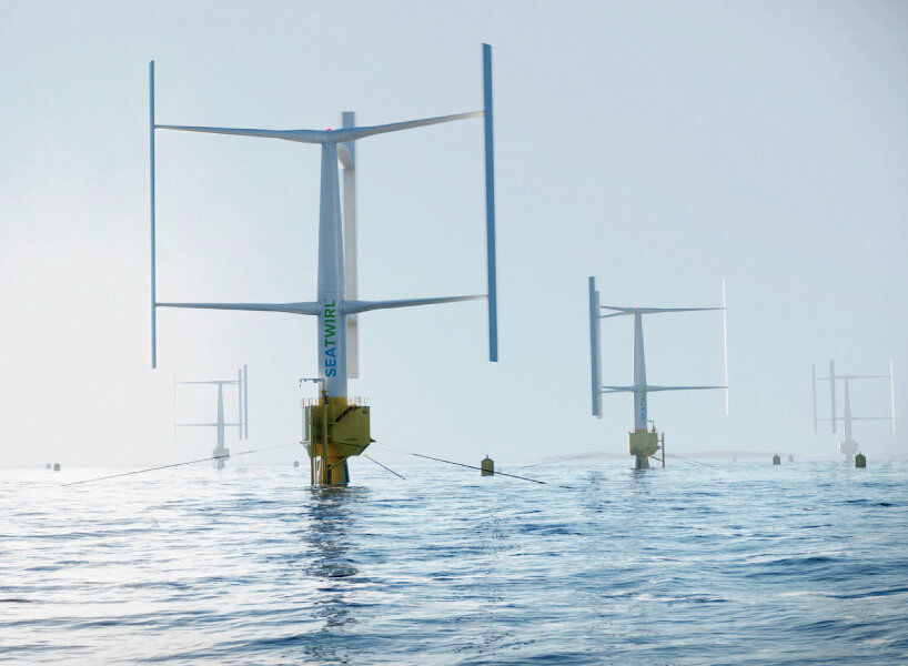 offshore floating wind turbine ‘seatwirl’ stores kinetic energy to stabilize voltage