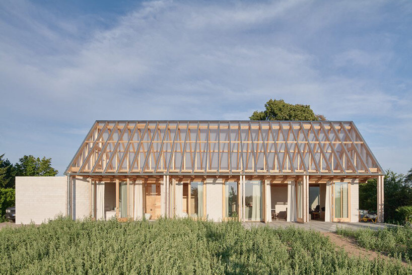 sigurd larsen tops weekend home in german countryside with clear glass gable roof