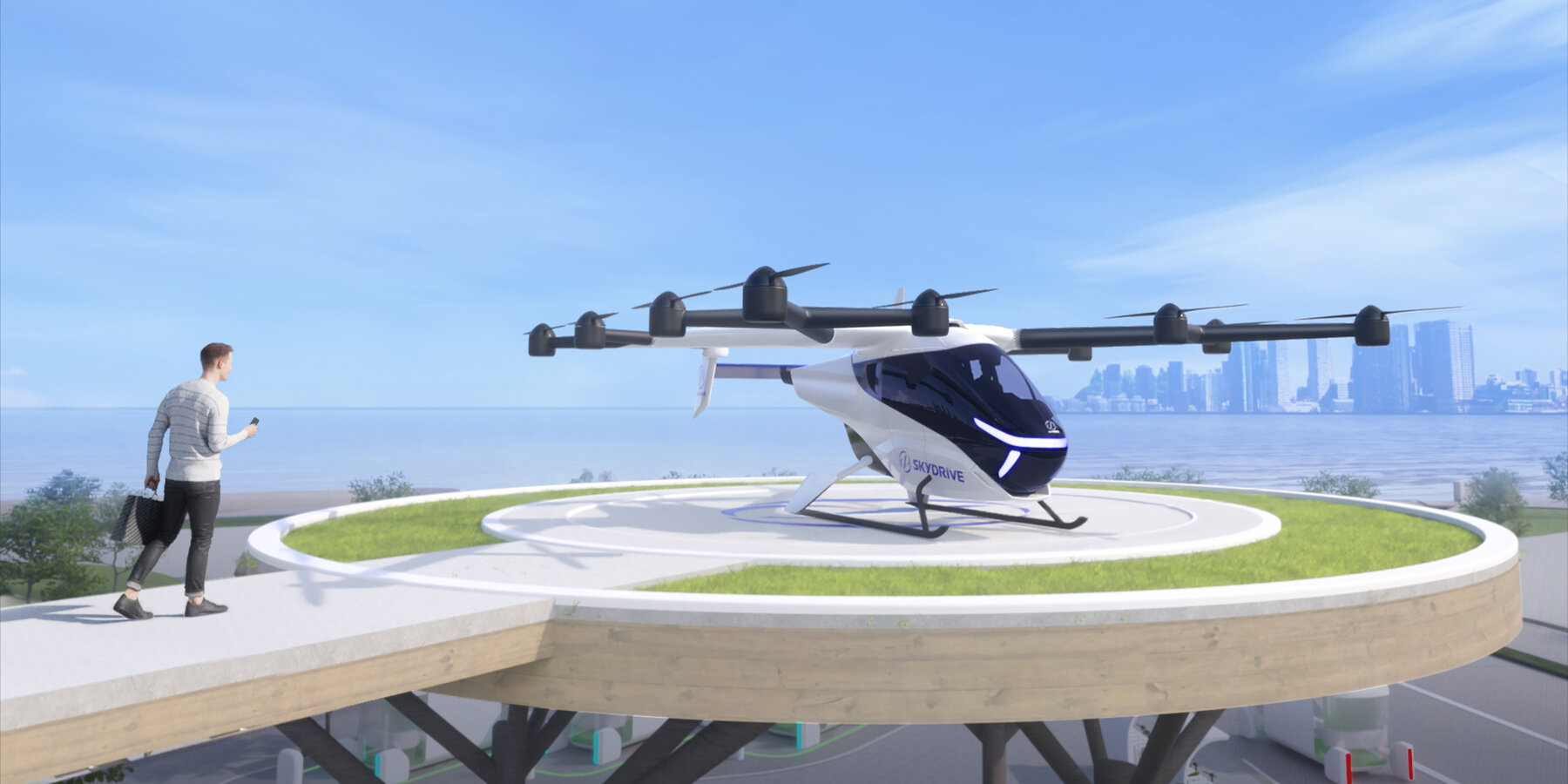SkyDrive's SD-05 flying car unveiled for future air taxi in japan