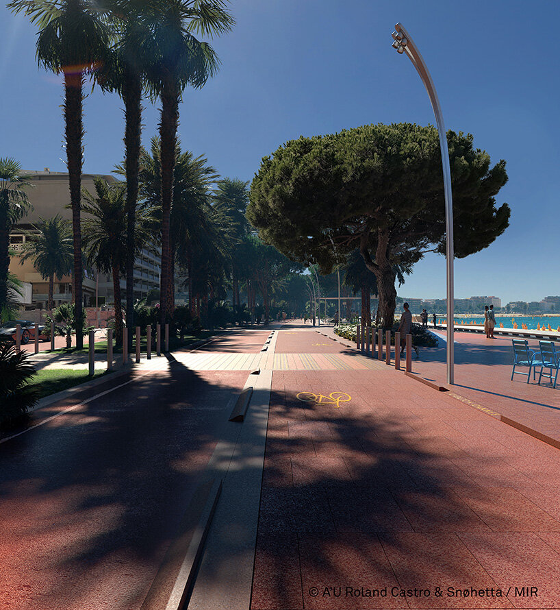 snøhetta revives world-famous croisette boulevard in cannes with urban red carpet