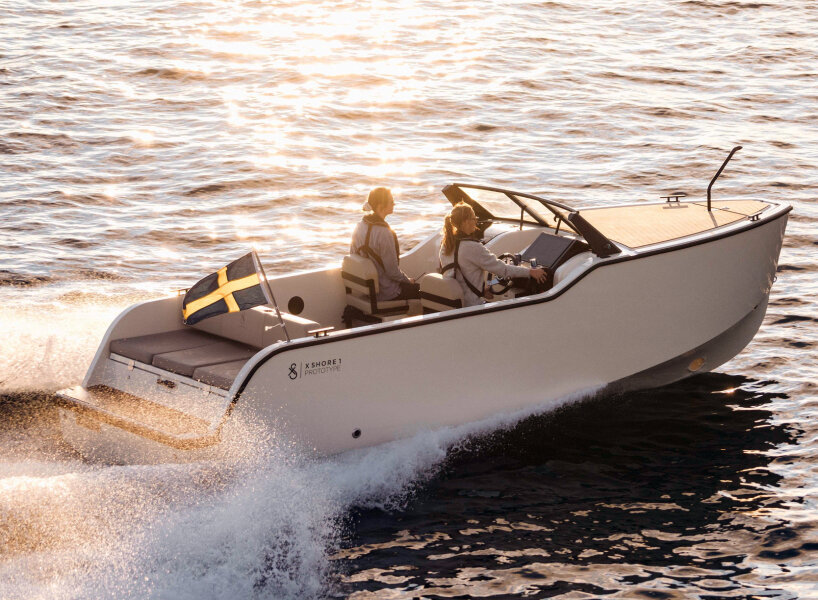 electric cruiser ‘x shore 1’ offers fast-charging, smart tech, & spacious deck on board