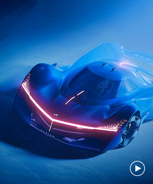 alpine's hydrogen-powered 'alpenglow' concept car nestles its driver in transparent cockpit