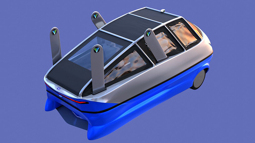 amphibious electric three-wheeler 'trident LS-1' optimizes efficiency on land and water