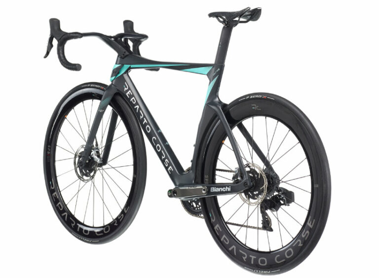 bianchi 'oltre RC' hyperbike uses 'air deflectors' to boost speed