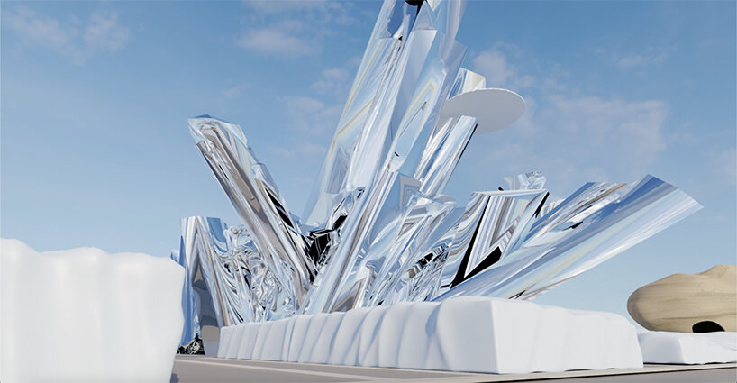 felipe escudero's metaverse city springs up like glacier crystals in decentraland