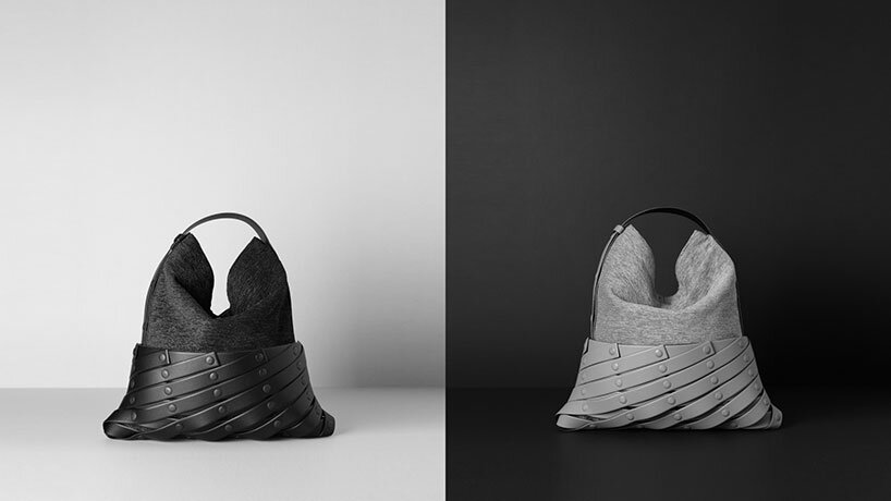 ISSEY MIYAKE's 'spiral grid' bags unfolds into a mesh-like design with adjustable sizes