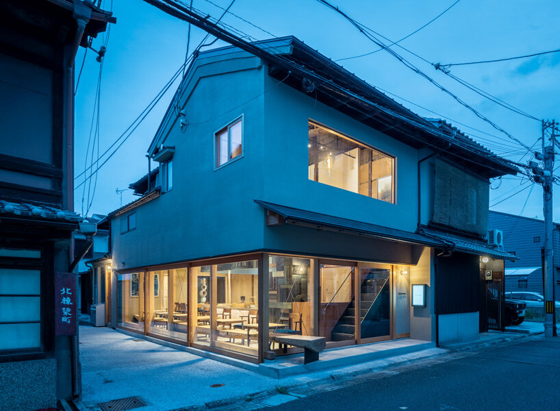 craftsman's handiwork plays with industrial touches within cozy café in kyoto city