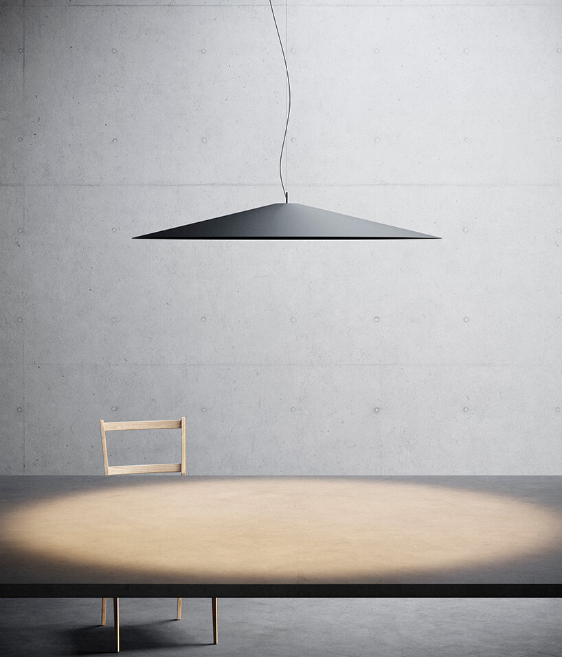 luceplan's koinè by mandalaki fuses light with acoustic comfort