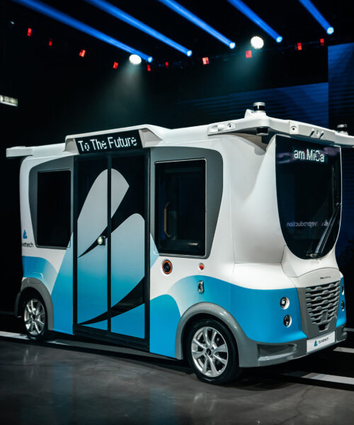 driverless minibus 'MiCa' avoids obstacles & harsh weather with 10 cameras + 7 sensors