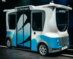 driverless minibus 'MiCa' avoids obstacles & harsh weather with 10 cameras + 7 sensors