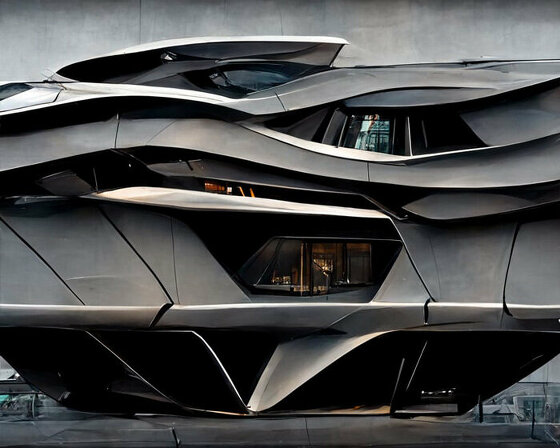 AI weaves fragmented metallic forms to envision synthetic architecture of the future