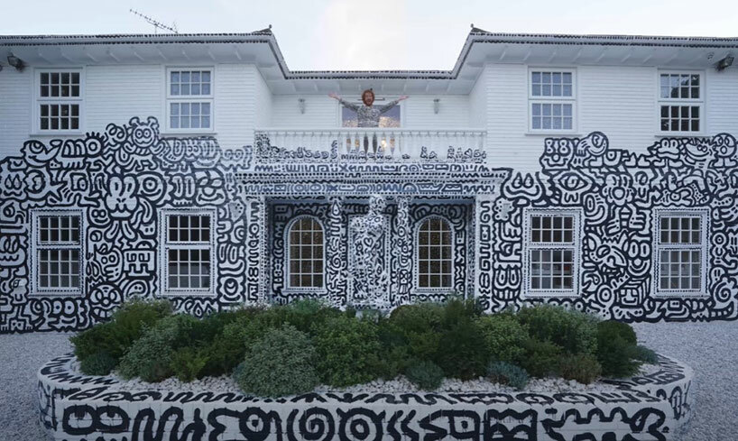 watch mr. doodle fully cover mansion in his own black and white ...