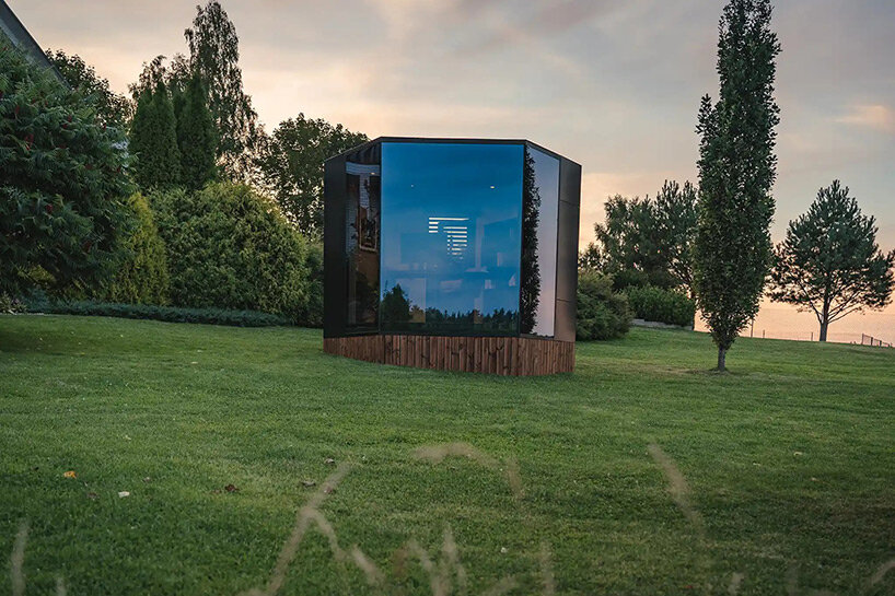 customizable prefab space 'muuw' generates tranquil workspace in your backyard