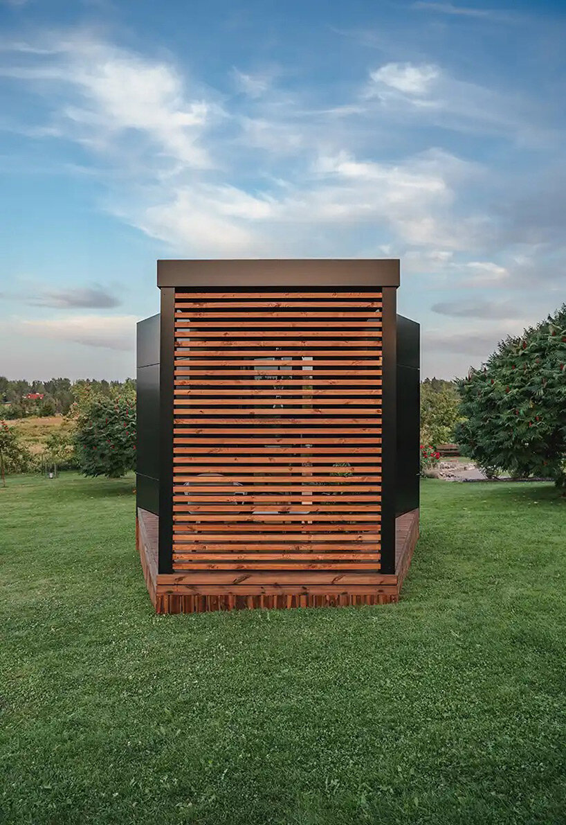 customizable prefab space 'muuw' generates tranquil workspace in your backyard