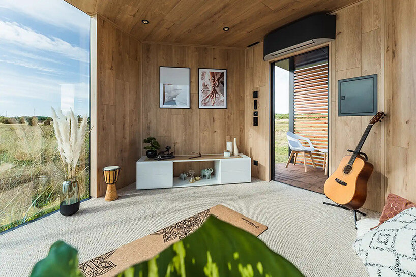 customizable prefab space 'muuw' generates tranquil workspace in your backyard