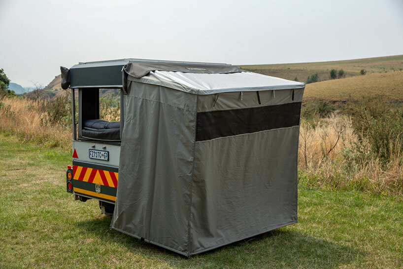 fitted with an electric pop-up roof, the expandable bunduTRAIL sets up in under 5 minutes